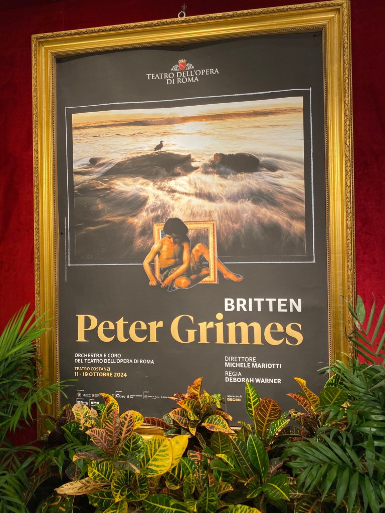 A poster of Peter Grimes at the Rome Opera House