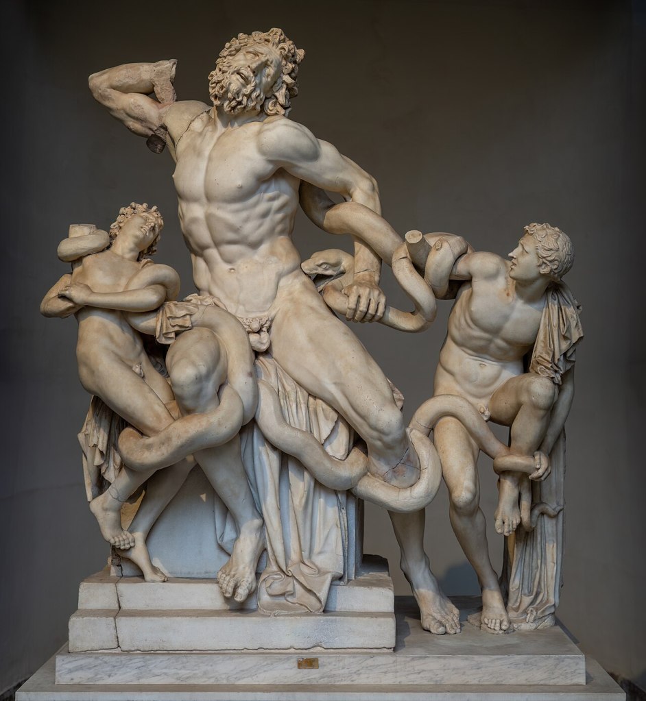 The statue of Laocoön and His Sons, also called the Laocoön Group (Italian: Gruppo del Laocoonte), has been one of the most famous ancient sculptures since it was excavated in Rome in 1506.